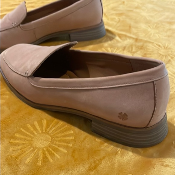 Lucky Brand Tan Leather Loafers Square Toe Stacked Heel - Picture 7 of 9